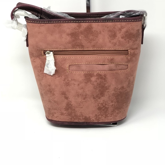Montana West Concho Bucket Shape Crossbody Red - Picture 6 of 8